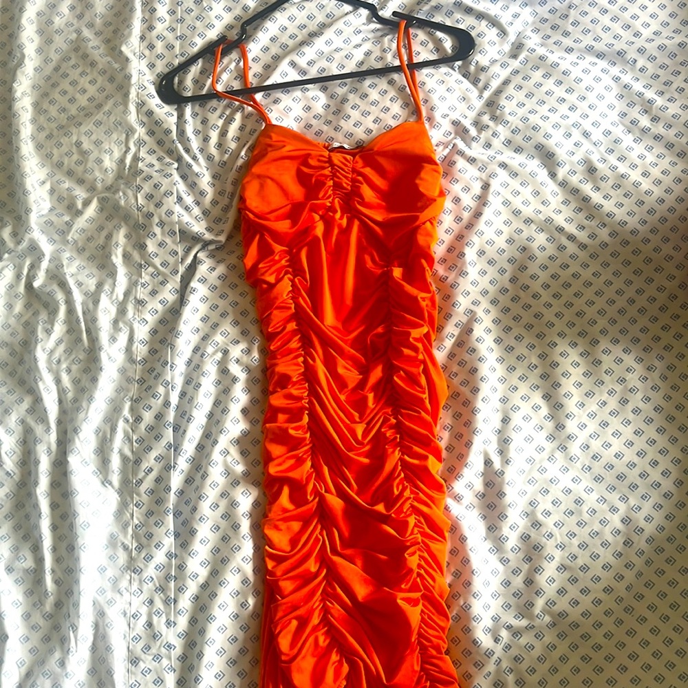 Orange cocktail dress